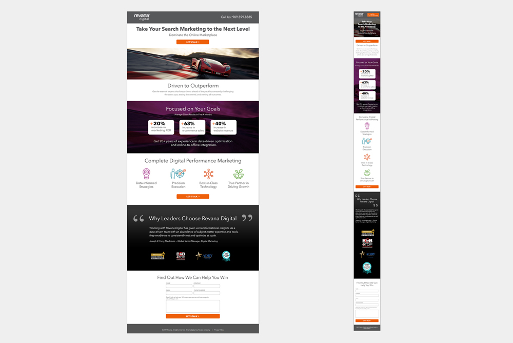 Website and mobile design Revana Digital